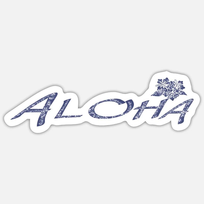 Aloha - Sticker taille S (10 x 10 cm) - blanc mat