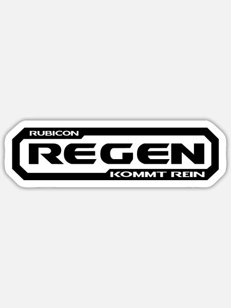 Regen kommt rein. - Sticker Größe S (10 x 10 cm) - Mattweiß