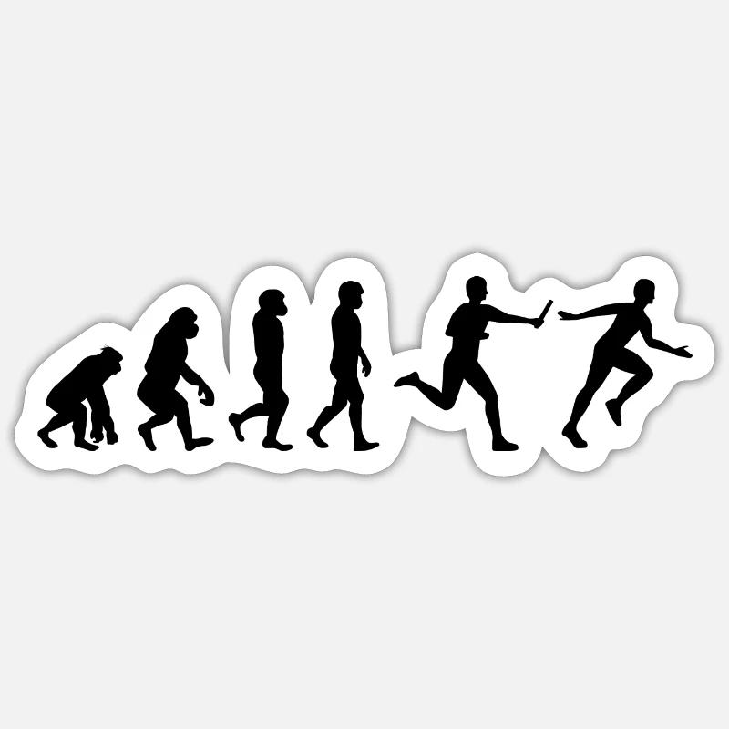 Course de relais athlète athlétisme Evolution Sticker taille S (10 x 10 cm)