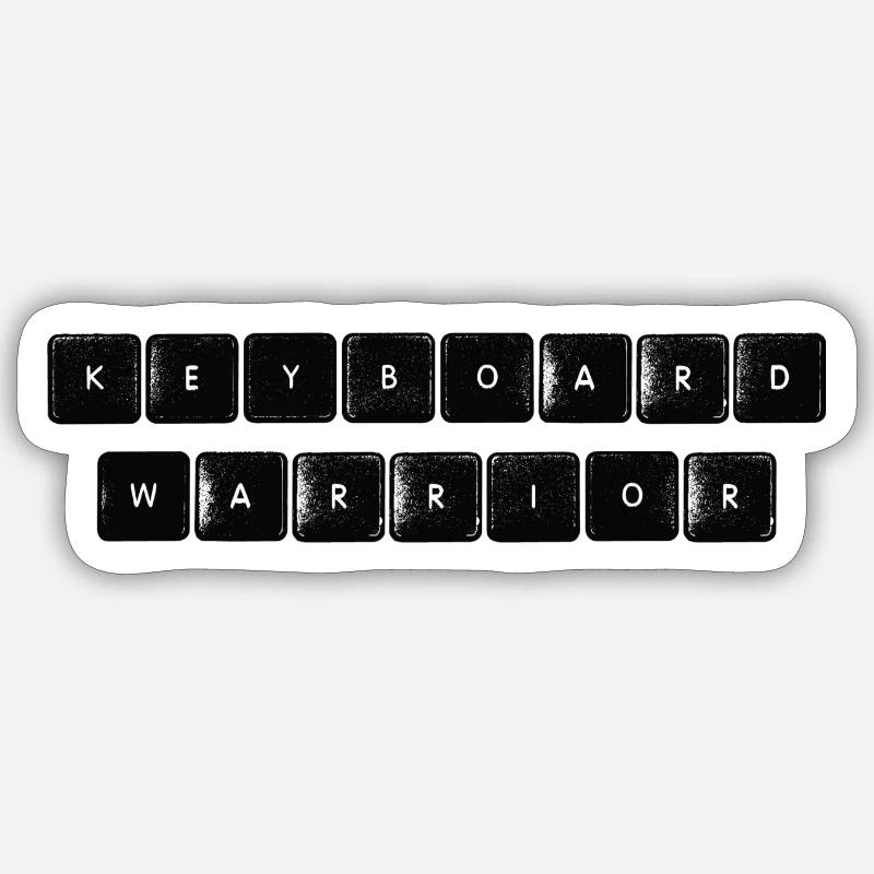 Keyboard Warrior - Sticker Größe S (10 x 10 cm) - Mattweiß