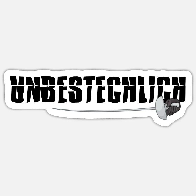 fechter unbestechlich fechter florett - Sticker Größe S (10 x 10 cm) - Mattweiß