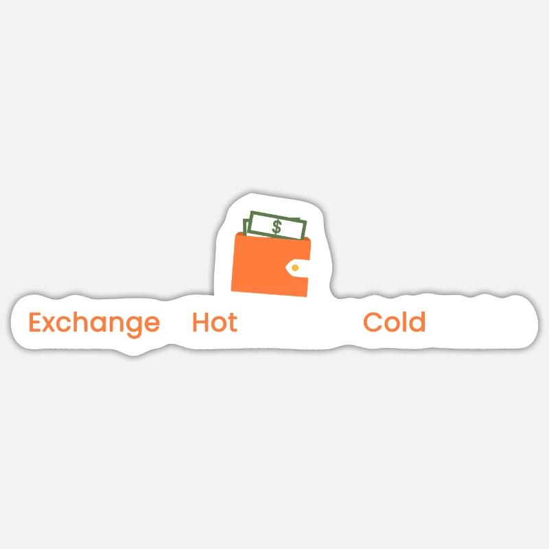 Umtausch < Hot Wallet < Cold - Sticker Größe S (10 x 10 cm) - Mattweiß