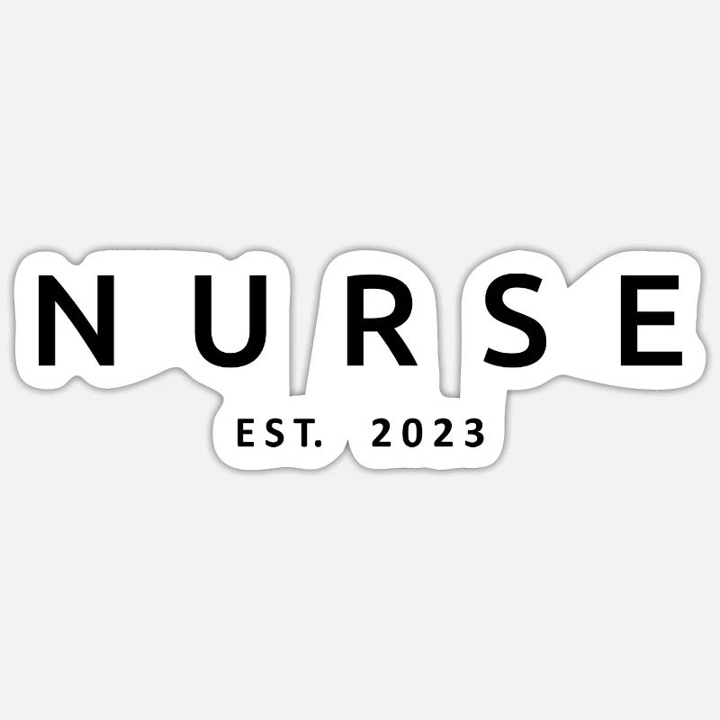 Nurse Est. 2023 Laurea Nursing Student Gift - Sticker formato S (10 x 10 cm) - bianco opaco