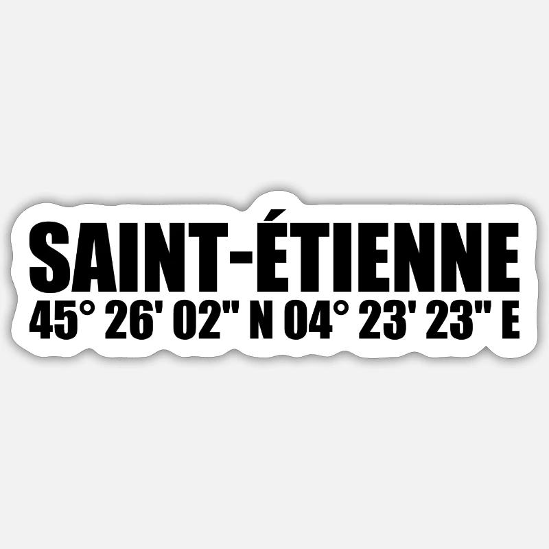 Saint-Étienne Coordinates Sticker size S (10 x 10 cm)