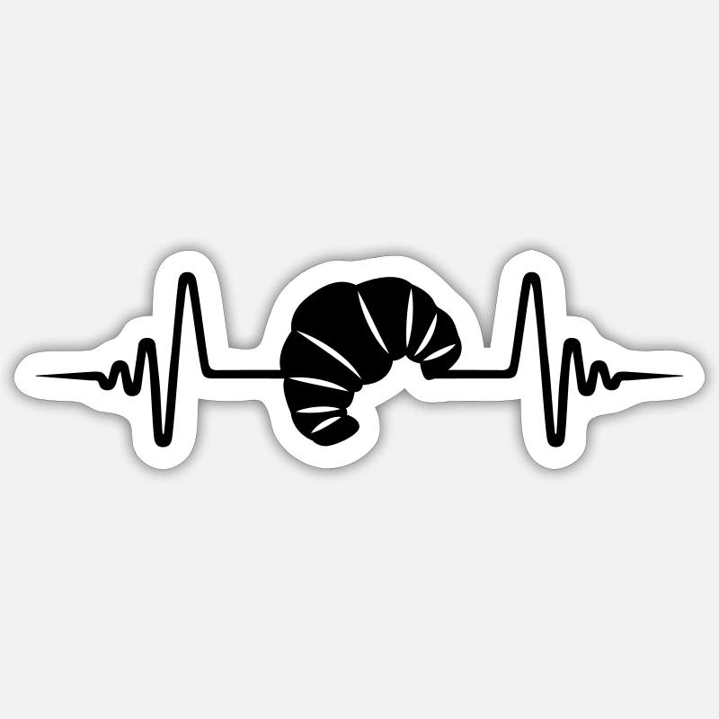 Croissant Symbol Pulse - Sticker size S (10 x 10 cm) - white matte