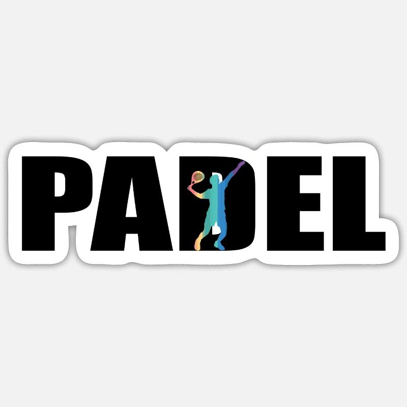 Padel - Sticker størrelse S (10 x 10 cm) - mat hvid