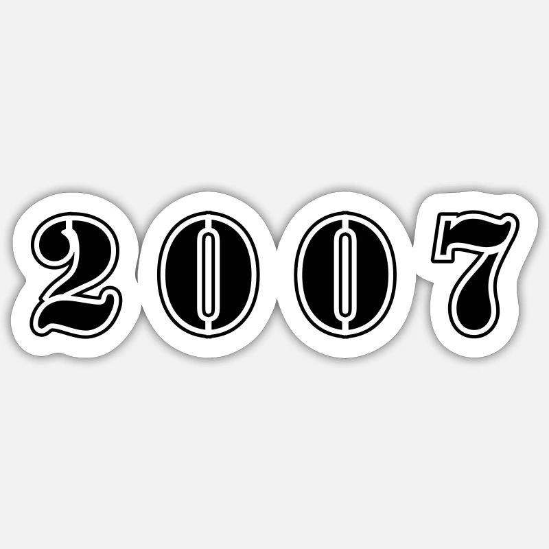 Anniversaire 2007 - Sticker taille S (10 x 10 cm) - blanc mat