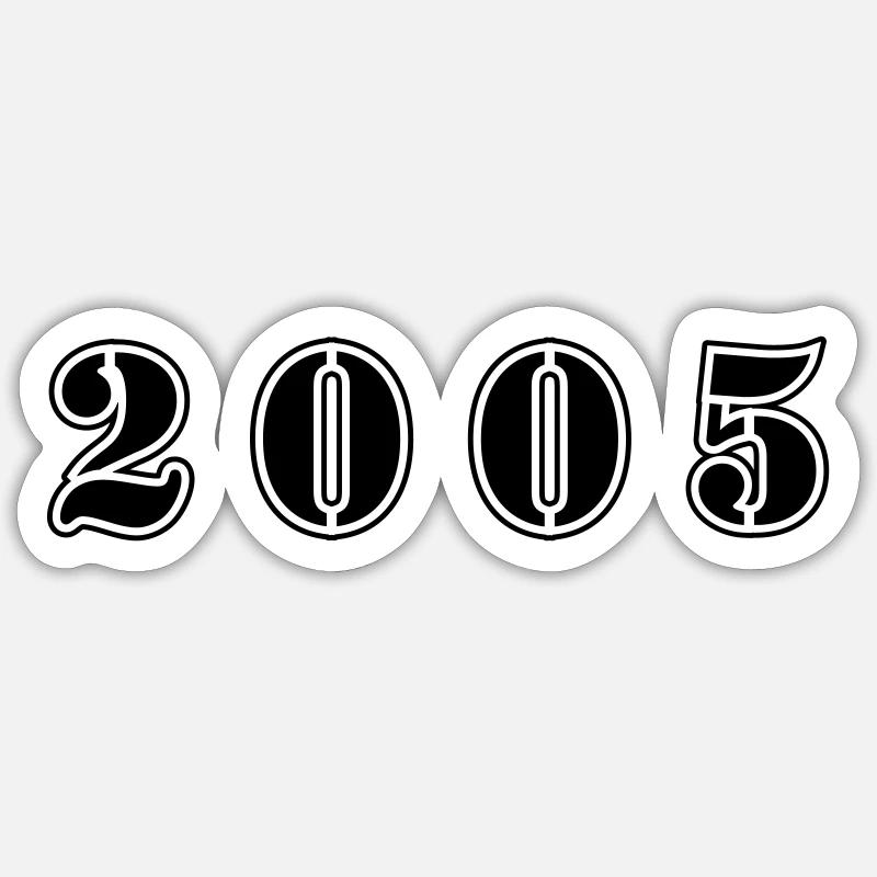 Anniversaire 2005 - Sticker taille S (10 x 10 cm) - blanc mat