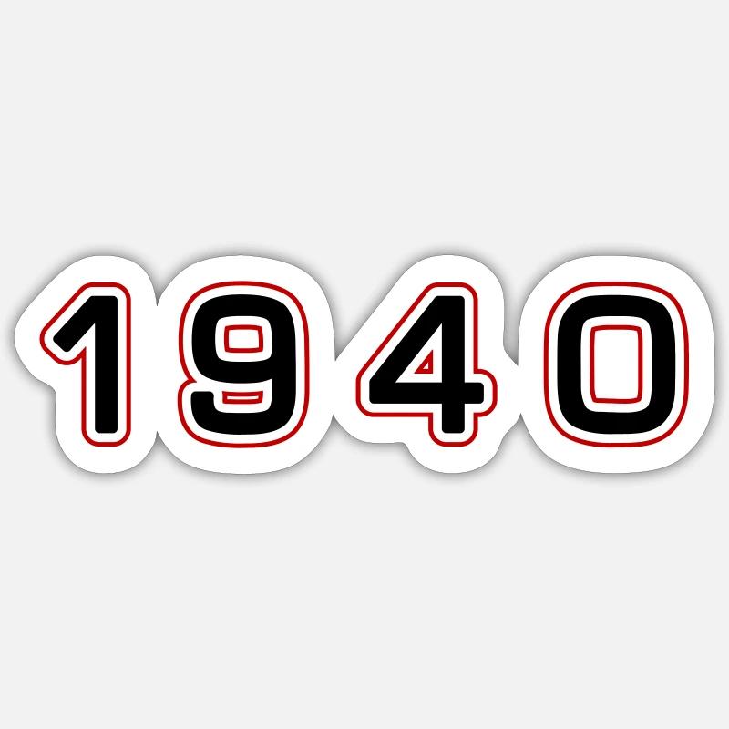 Numéro de l’année 1940 - Sticker taille S (10 x 10 cm) - blanc mat