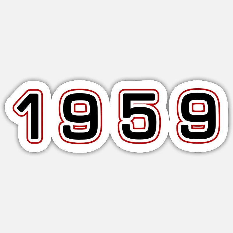Numéro de l’année 1959 - Sticker taille S (10 x 10 cm) - blanc mat