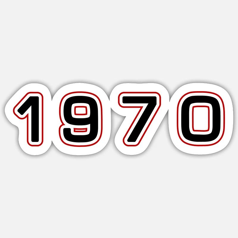 Numéro de l’année 1970 - Sticker taille S (10 x 10 cm) - blanc mat