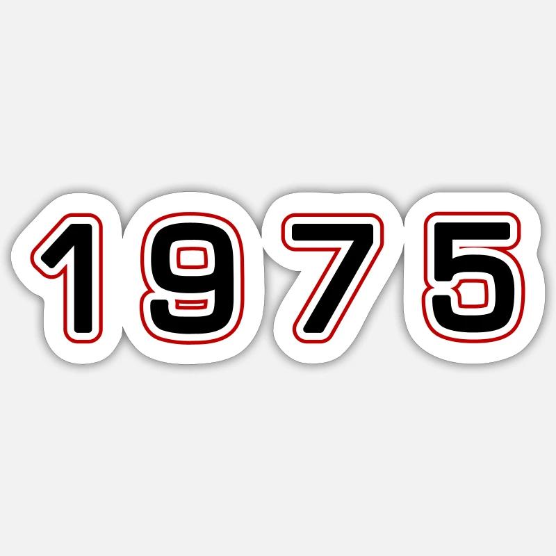 Numéro de l’année 1975 - Sticker taille S (10 x 10 cm) - blanc mat