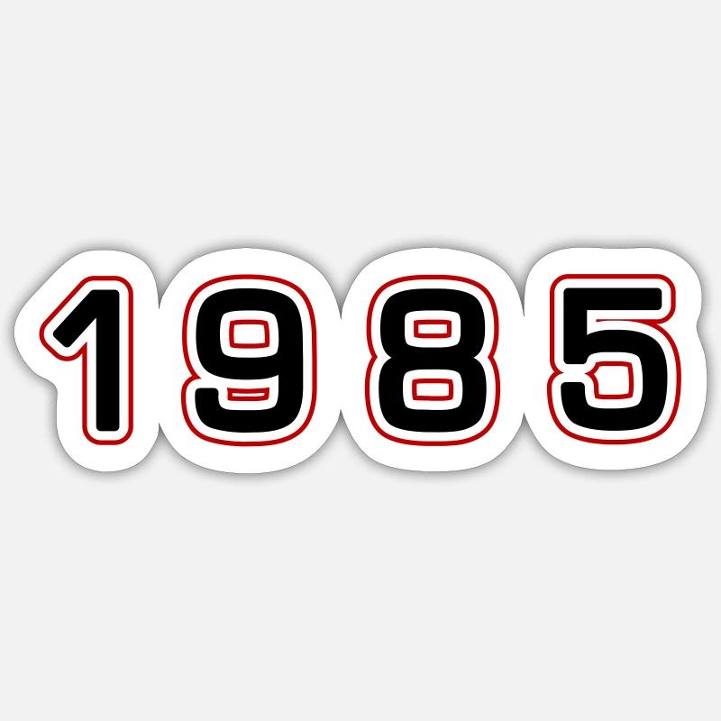 Numéro de l’année 1985 - Sticker taille S (10 x 10 cm) - blanc mat