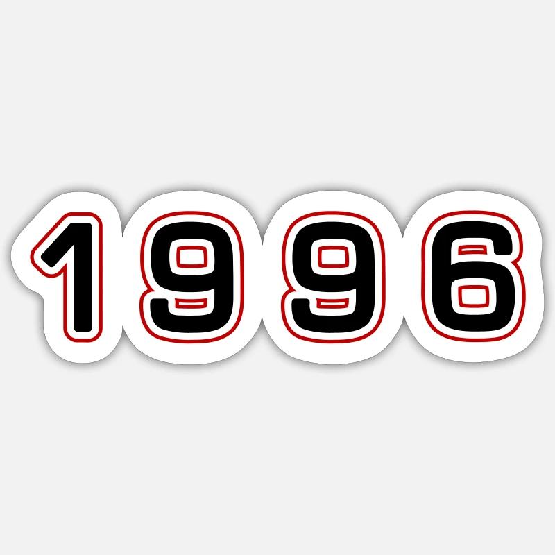 Numéro de l’année 1996 - Sticker taille S (10 x 10 cm) - blanc mat