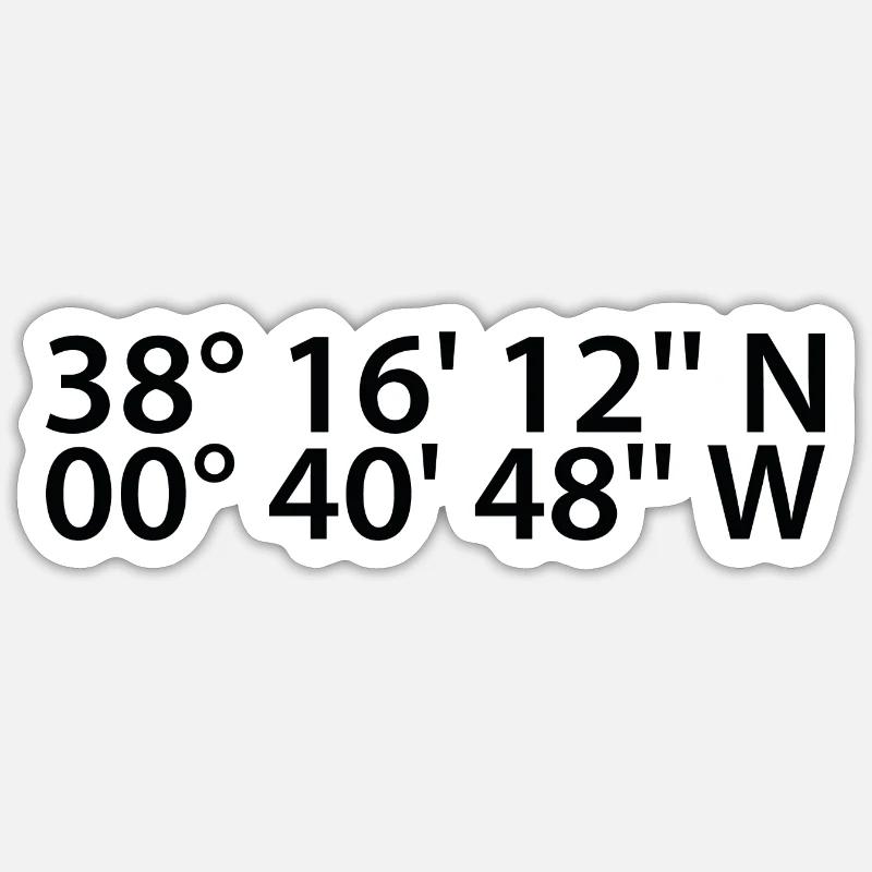 Elche coordinates - Sticker size S (10 x 10 cm) - white matte