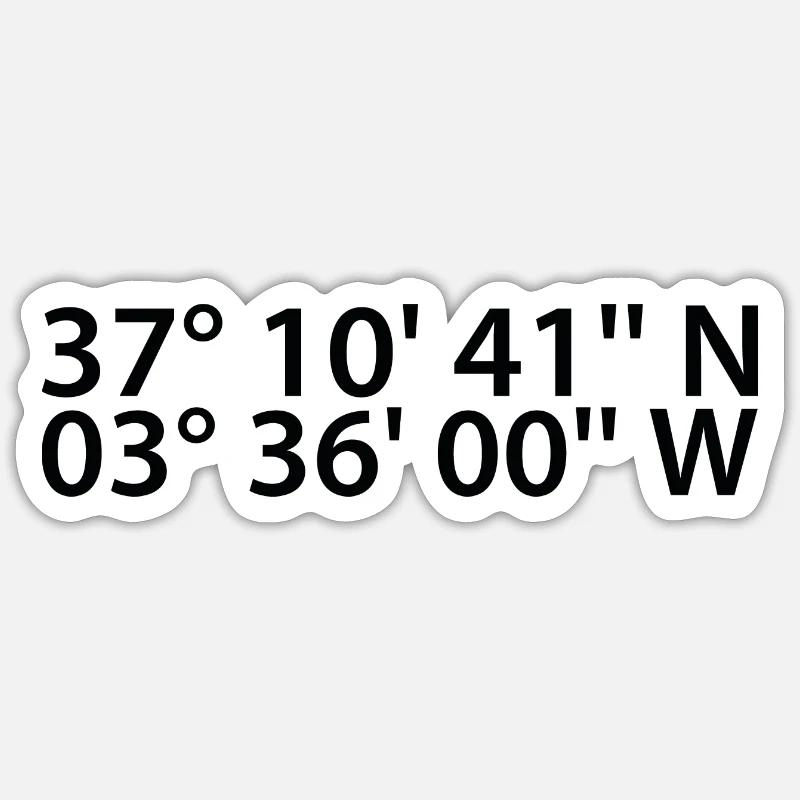 Coordonnées de Grenade - Sticker taille S (10 x 10 cm) - blanc mat