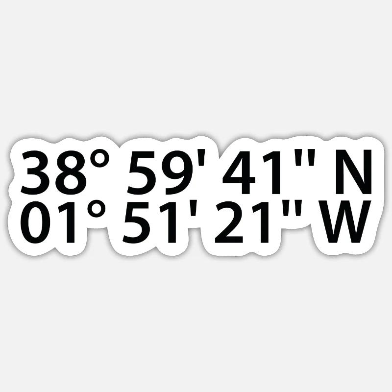 Coordonnées Albacete - Sticker taille S (10 x 10 cm) - blanc mat