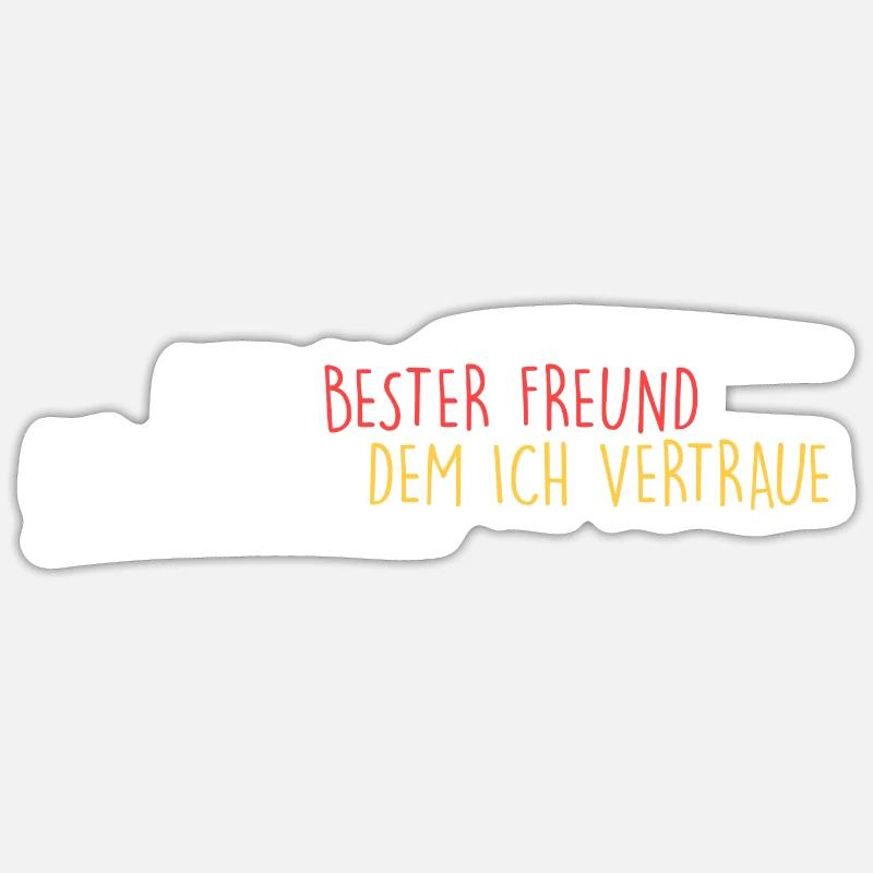 bester Freund = Vertrauen - Sticker Größe S (10 x 10 cm) - Mattweiß