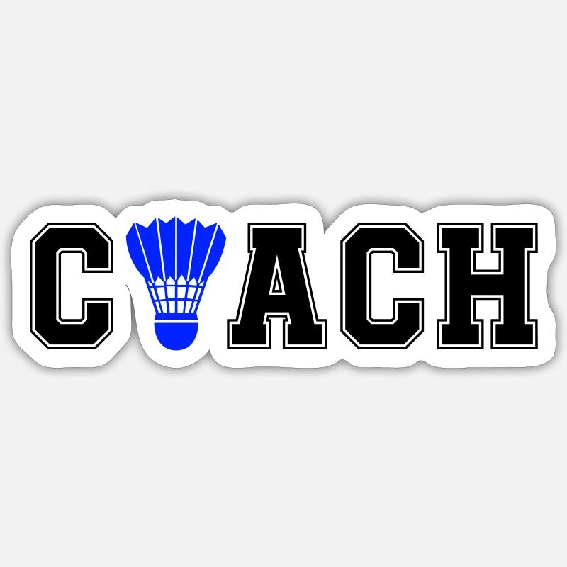 Badminton Coach - Sticker Größe S (10 x 10 cm) - Mattweiß