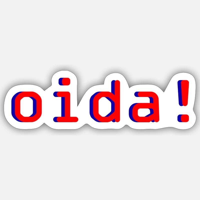 oida! - Sticker Größe S (10 x 10 cm) - Mattweiß