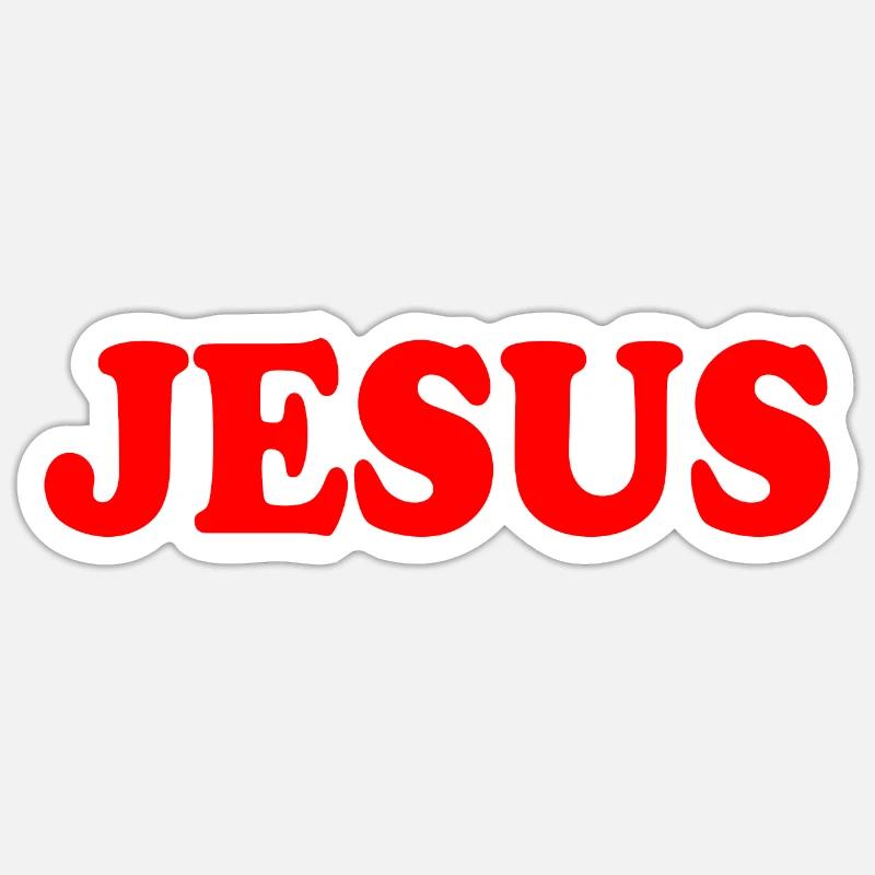 Jesus - Sticker taille S (10 x 10 cm) - blanc mat