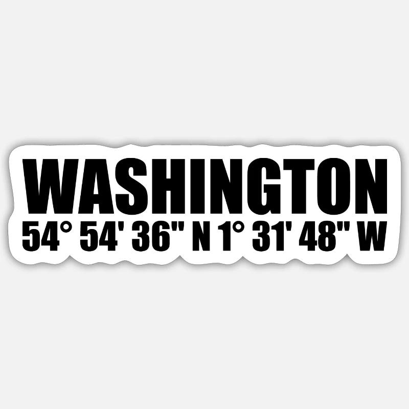 Coordonnées de Washington - Sticker taille S (10 x 10 cm) - blanc mat