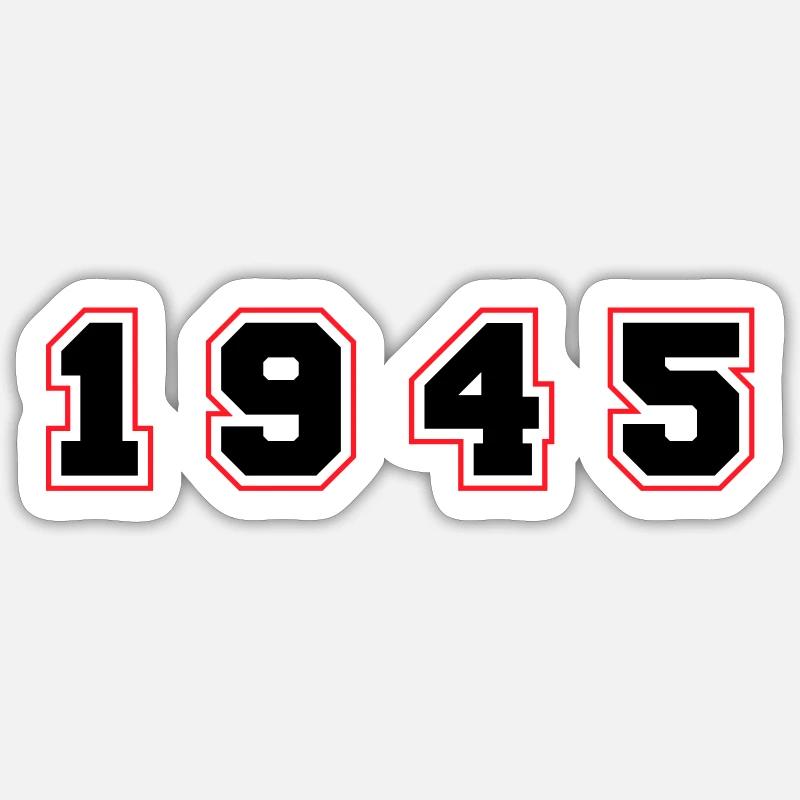 1945 Year Number - Sticker size S (10 x 10 cm) - white matte