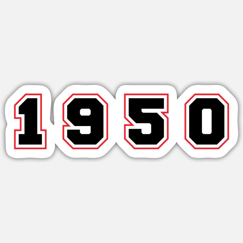 Numéro de l’année 1950 - Sticker taille S (10 x 10 cm) - blanc mat