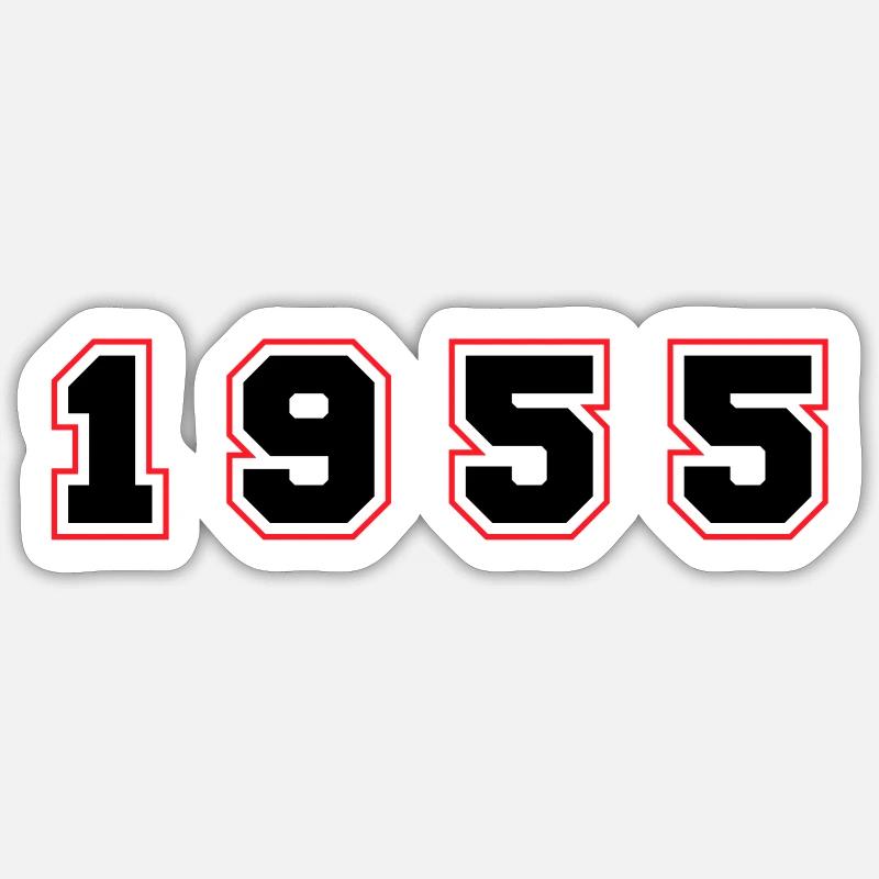 1955 Jahr Zahl - Sticker Größe S (10 x 10 cm) - Mattweiß