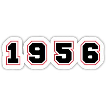 1956 Year Number - Sticker size S (10 x 10 cm) - white matte - Front