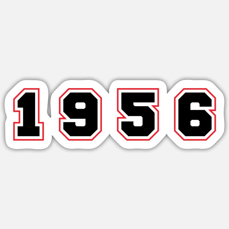 1956 Year Number - Sticker size S (10 x 10 cm) - white matte