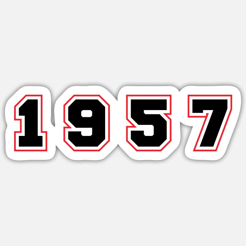 Numéro de l’année 1957 - Sticker taille S (10 x 10 cm) - blanc mat