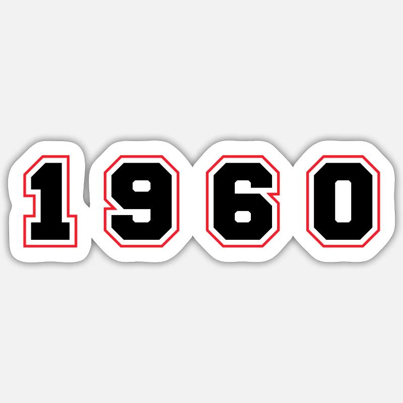 Numéro de l’année 1960 - Sticker taille S (10 x 10 cm) - blanc mat