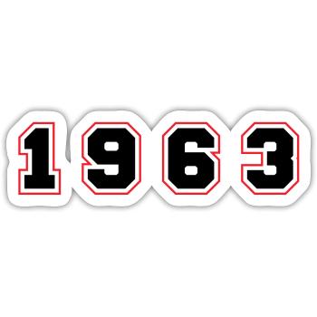 1963 Year Number - Sticker size S (10 x 10 cm) - white matte - Front