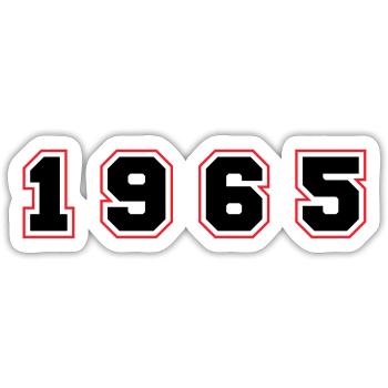 Numéro de l’année 1965 - Sticker taille S (10 x 10 cm) - blanc mat - Devant
