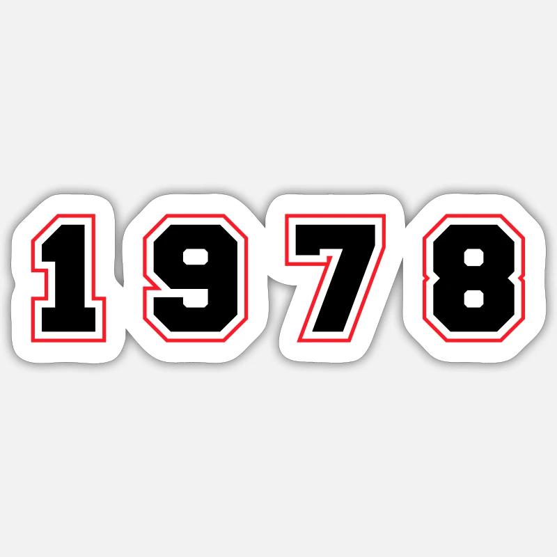1978 Year Number - Sticker size S (10 x 10 cm) - white matte
