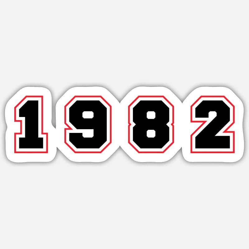 Numéro de l’année 1982 - Sticker taille S (10 x 10 cm) - blanc mat