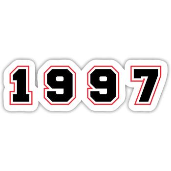 1997 Jahr Zahl - Sticker Größe S (10 x 10 cm) - Mattweiß - Vorne