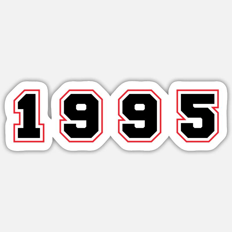 Numéro de l’année 1995 - Sticker taille S (10 x 10 cm) - blanc mat