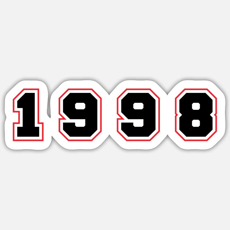 Numéro de l’année 1998 - Sticker taille S (10 x 10 cm) - blanc mat