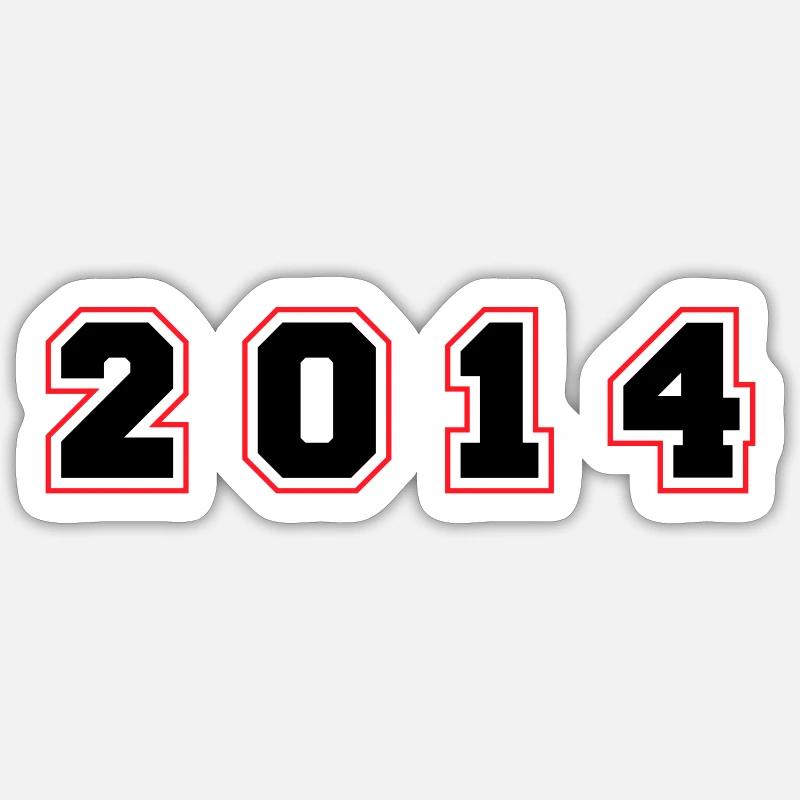 Numéro de l’année 2014 - Sticker taille S (10 x 10 cm) - blanc mat