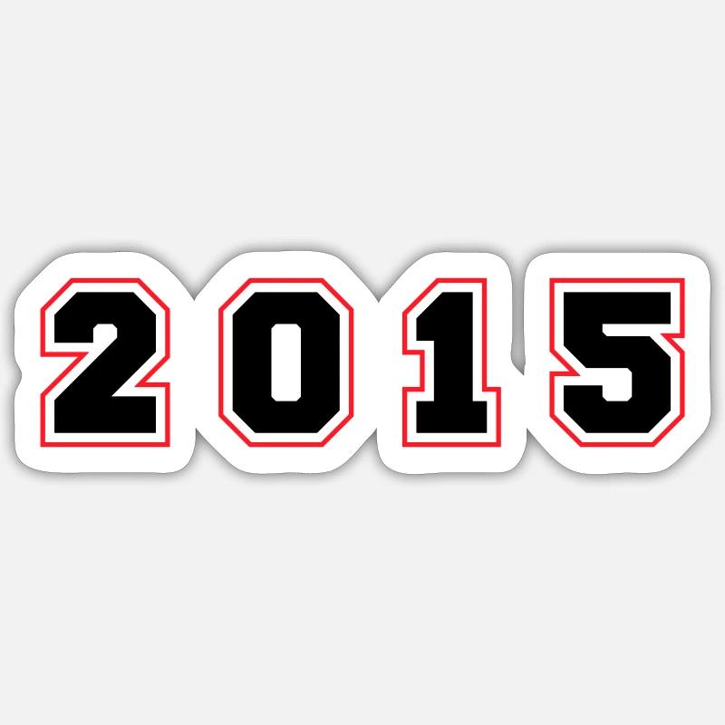 Numéro de l’année 2015 - Sticker taille S (10 x 10 cm) - blanc mat