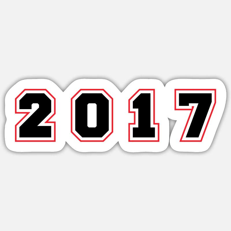 2017 Year Number - Sticker size S (10 x 10 cm) - white matte