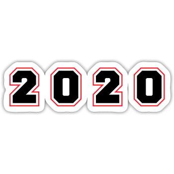 2020 Year Number - Sticker size S (10 x 10 cm) - white matte - Front