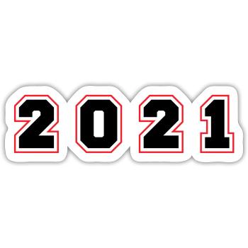 2021 Year Number - Sticker size S (10 x 10 cm) - white matte - Front