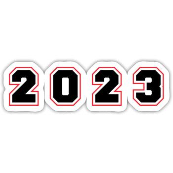 2023 year number - Sticker size S (10 x 10 cm) - white matte - Front