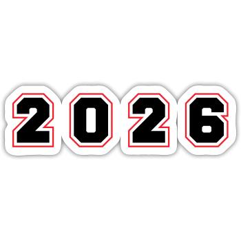 2026 Year Number - Sticker size S (10 x 10 cm) - white matte - Front