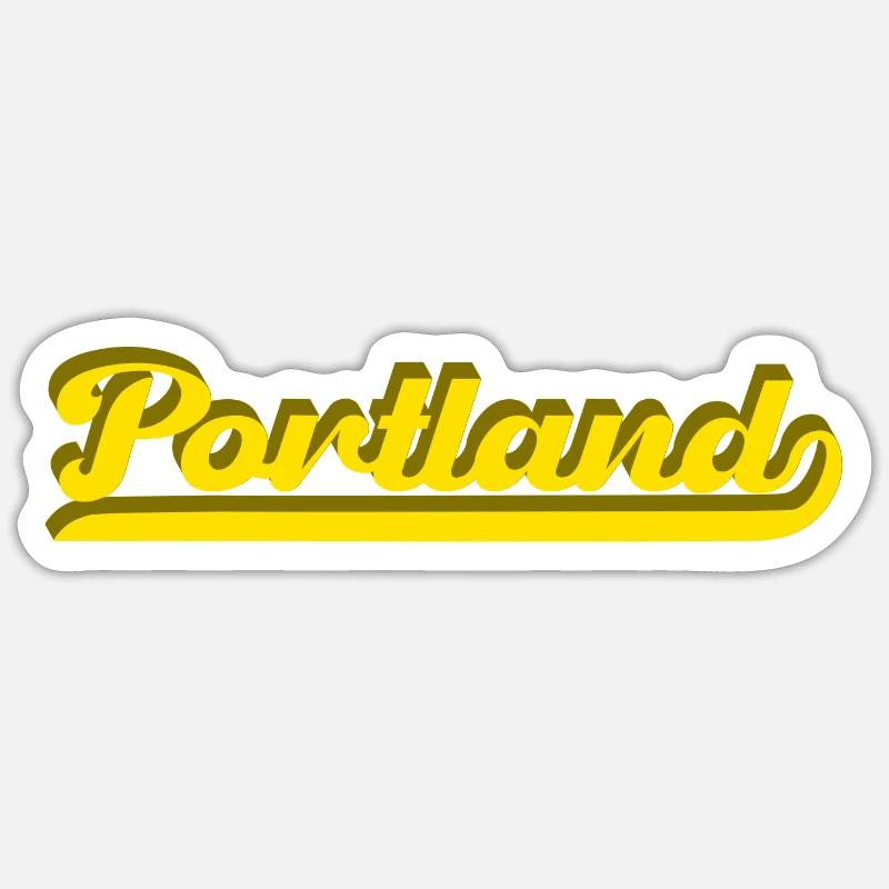 Portland Retro Script - Sticker size S (10 x 10 cm) - white matte