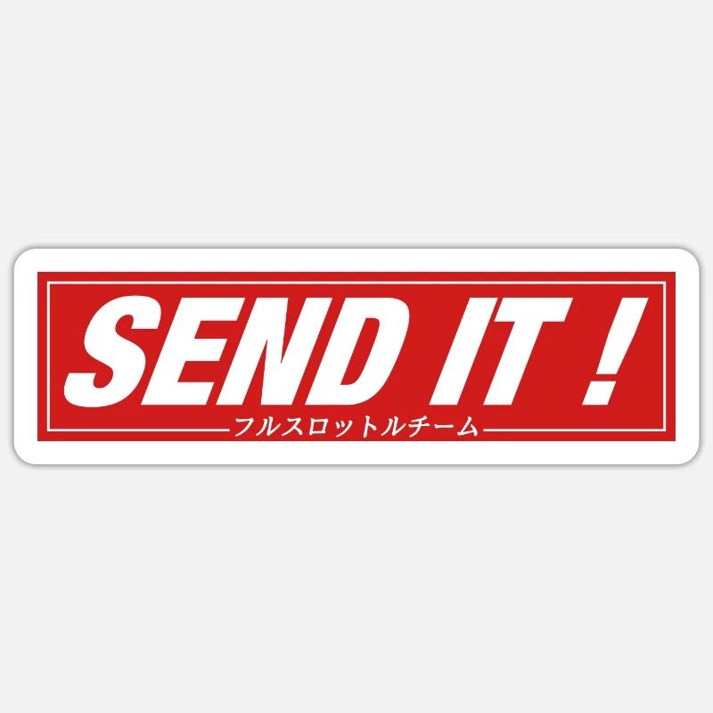 SEND IT ! - Sticker taille S (10 x 10 cm) - blanc mat