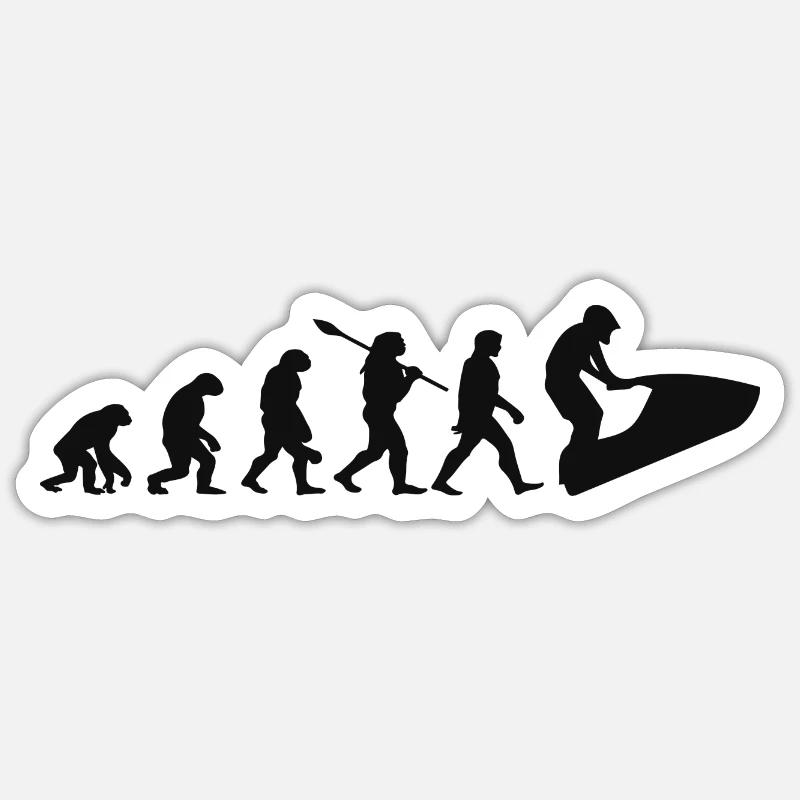 Jetski Evolution | Wassersport Jetboot Sticker Größe S (10 x 10 cm)